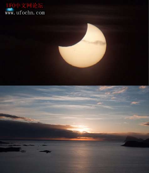 午夜太阳：月球阴影在大气中现神秘“弓波”829 / 作者:伤我心太深 / 帖子ID:7625