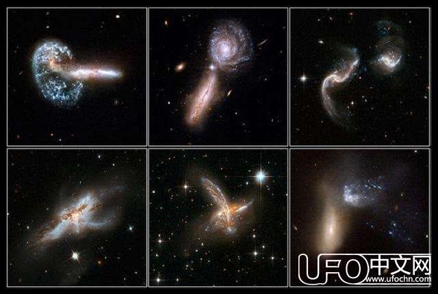 宇宙中两大星系高速穿越而过，哈勃拍下神奇一幕495 / 作者:UFO中文网 / 帖子ID:23486