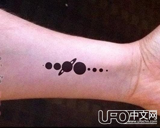 经典纹身：多款关于太阳系彩绘几何圆形线条星球纹身909 / 作者:复古的仙人掌 / 帖子ID:24539