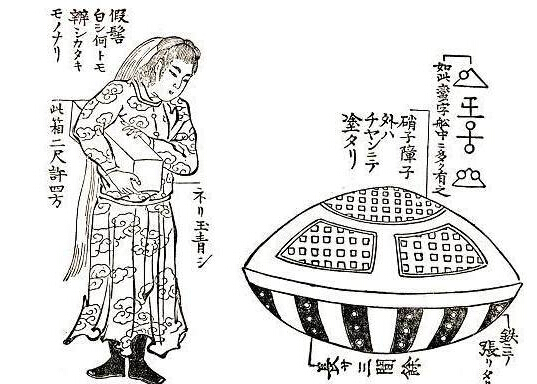 古代日本人第一次发现“飞碟”：里面女子酷似宇航员332 / 作者:UFO外星人爱好者 / 帖子ID:31872