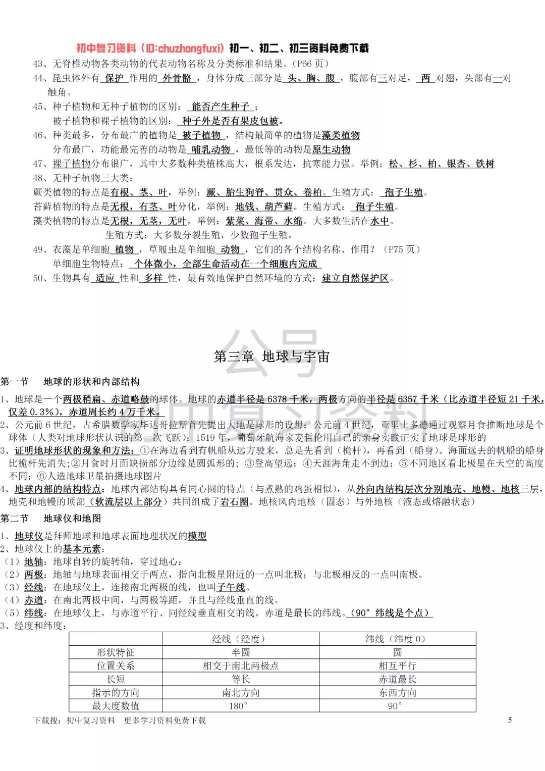 【初中科学】浙教版七年级上册科学知识点总结827 / 作者:lwj2651097 / 帖子ID:96067
