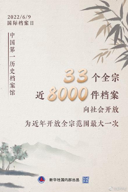 中国第一历史档案馆 33个全宗档案近8000件档案向社会开放-1.jpg