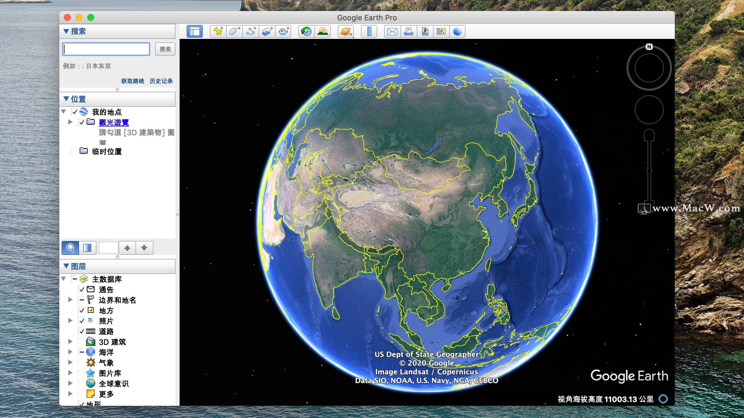 Google Earth Pro for Mac(谷歌地球专业版) (64位)中文版500 / 作者:第一个甲马俳 / 帖子ID:114008