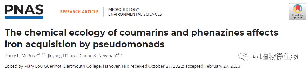 PNAS | 研究揭示次级代谢产物的化学生态学影响根际微生物 ...941 / 作者:爱可电子蓉 / 帖子ID:116465