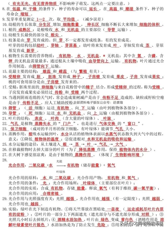 背熟这些知识点，生物会考稳过！刷到了就赶紧存起来！925 / 作者:love清晨叶 / 帖子ID:121472