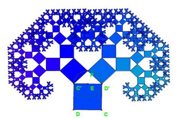 最有趣数学：毕达哥拉斯树，勾股定理画出的一棵树736 / 作者:UFO爱好者 / 帖子ID:84158