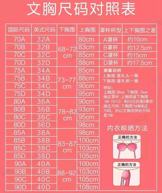 罩杯abcdefg怎么分大小？罩杯真人演示图片，胸围罩杯尺寸对照表663 / 作者:UFO爱好者 / 帖子ID:67275